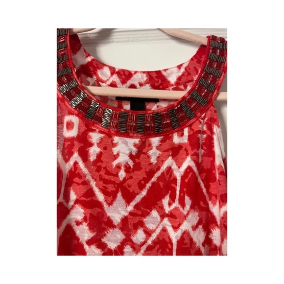 NWT INC beaded Red Classy Tank beach weekend top conservative - Picture 5 of 5